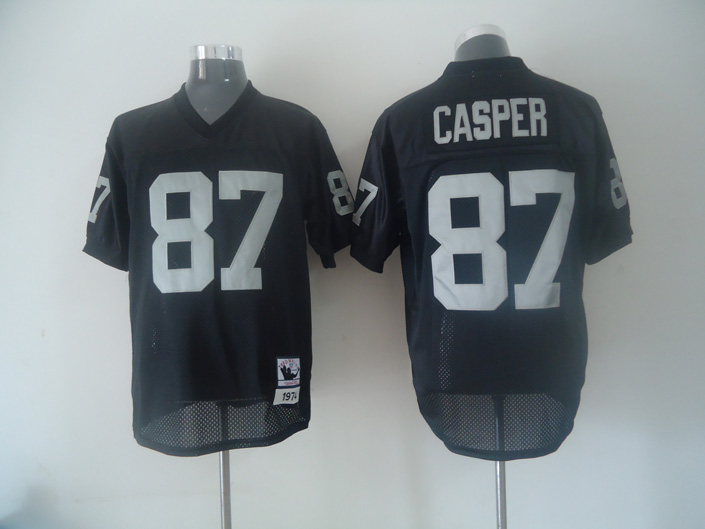 Mitchell And Ness Raiders #87 Dave Casper Black Throwback Stitched NFL Jersey