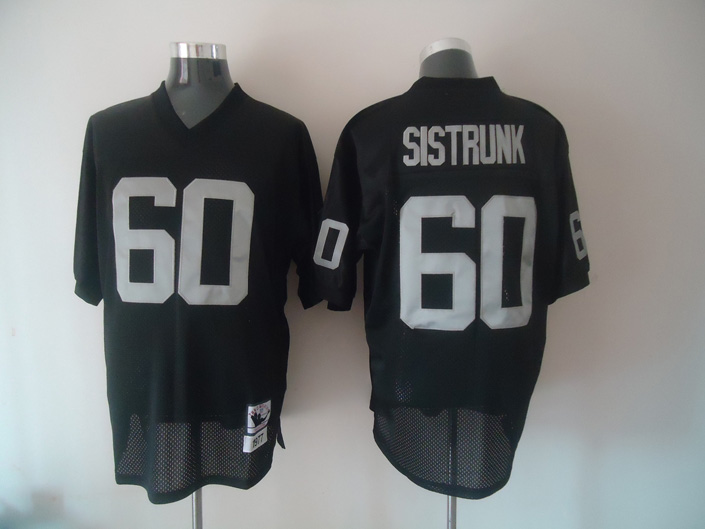 Mitchell And Ness Raiders #60 Otis Sistrunk Black Stitched NFL Jersey