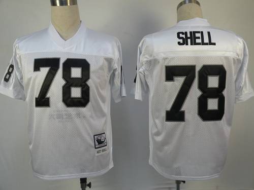 Mitchell and Ness Raiders #78 Art Shell White Stitched NFL Jersey