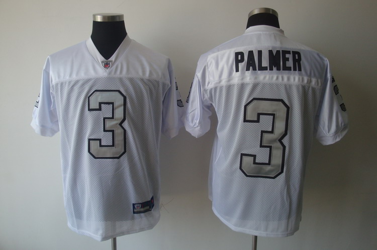 Raiders #3 Carson Palmer White Silver Grey No. Stitched NFL Jersey