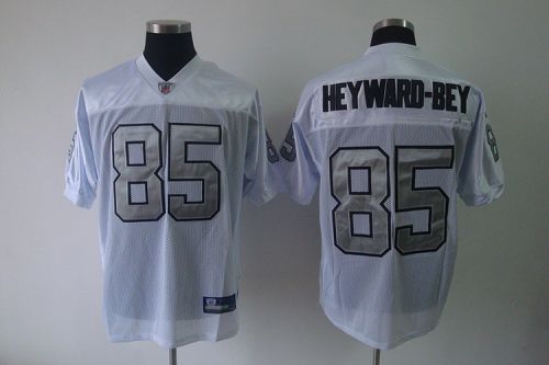 Raiders #85 Darrius Heyward Bey White Silver Grey No. Stitched NFL Jersey