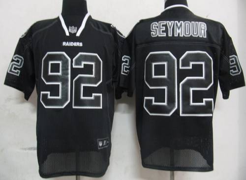Raiders #92 Richard Seymur Lights Out Black Stitched NFL Jersey