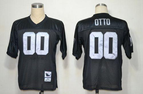 Mitchell And Ness Raiders #0 Jim Otto Black Stitched Throwback NFL Jersey