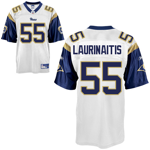 Rams #55 James Laurinaitis White Stitched NFL Jersey