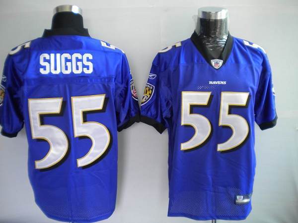 Ravens #55 Terrell Suggs Purple Stitched NFL Jersey