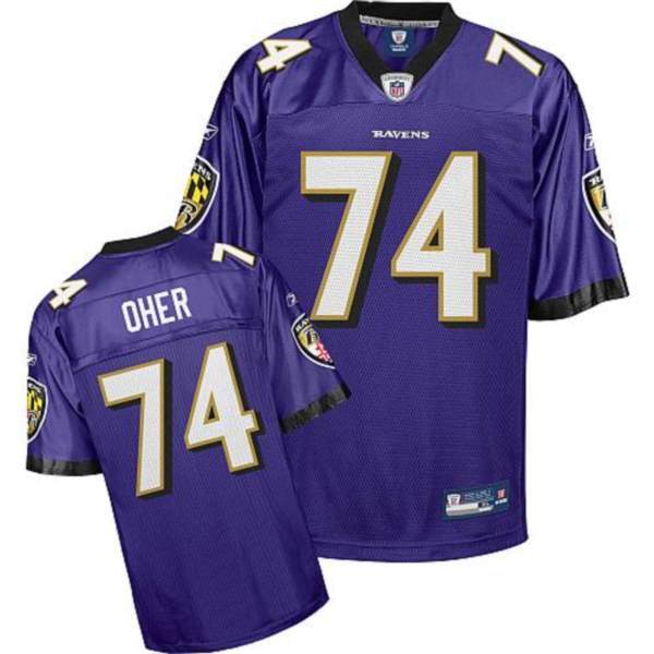 Ravens #74 Michael Oher Purple Stitched NFL Jersey