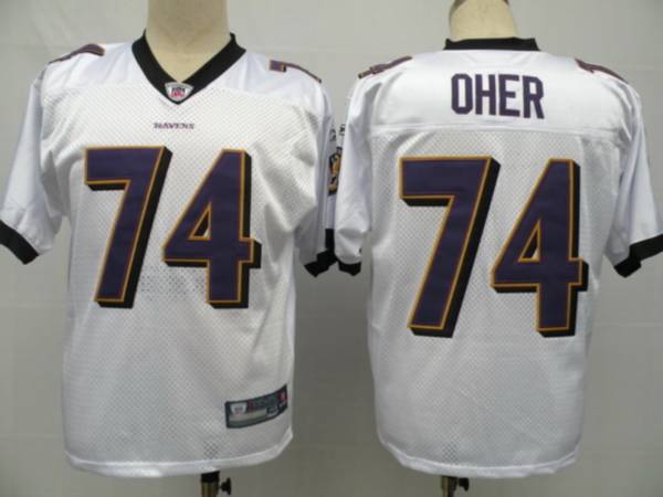 Ravens #74 Michael Oher White Stitched NFL Jersey