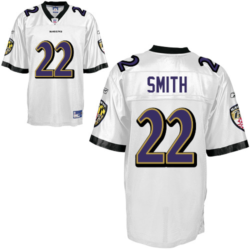 Ravens #22 Jimmy Smith White Stitched NFL Jersey