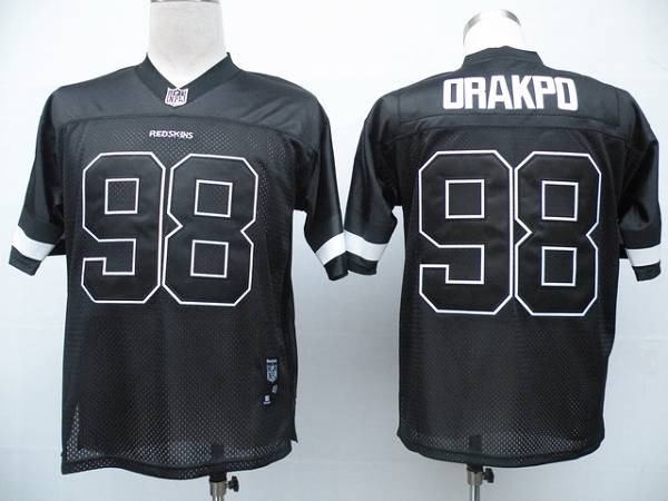 Redskins #98 Brian Orakpo Black Shadow Stitched NFL Jersey