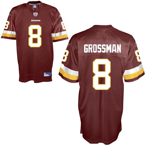 Redskins #8 Rex Grossman Red Stitched NFL Jersey