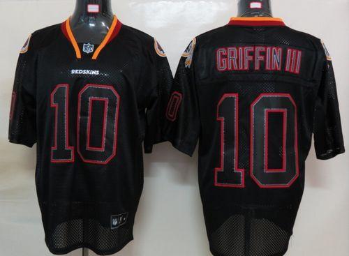 Redskins #10 Robert Griffin III Lights Out Black Stitched NFL Jersey