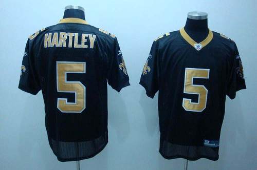 Saints #5 Garrett Hartley Black Stitched NFL Jersey