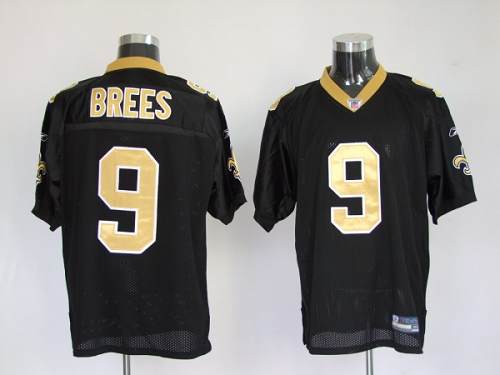 Saints #9 Drew Brees Black Stitched NFL Jersey