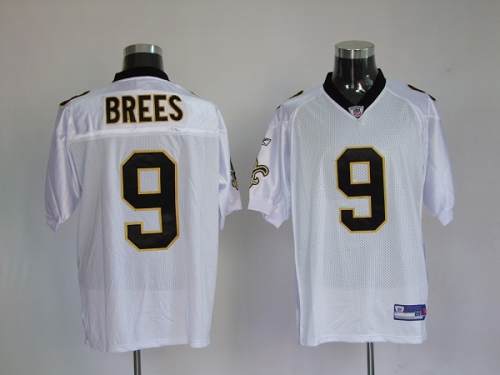 Saints #9 Drew Brees White Stitched NFL Jersey