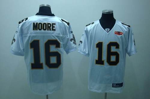 Saints #16 Lance Moore White With Super Bowl Patch Stitched NFL Jersey