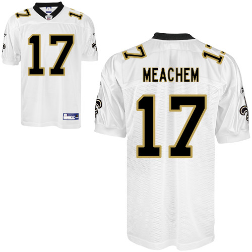 Saints #17 Robert Meachem White Stitched NFL Jersey
