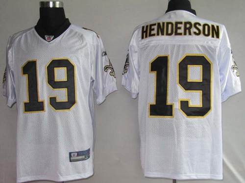 Saints #19 Devery Henderson White Stitched NFL Jersey
