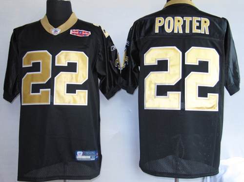 Saints #22 Tracy Porter Black With Super Bowl Patch Stitched NFL Jersey
