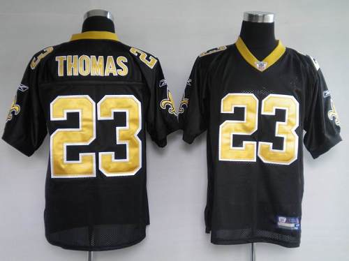 Saints #23 Pierre Thomas Black Stitched NFL Jersey