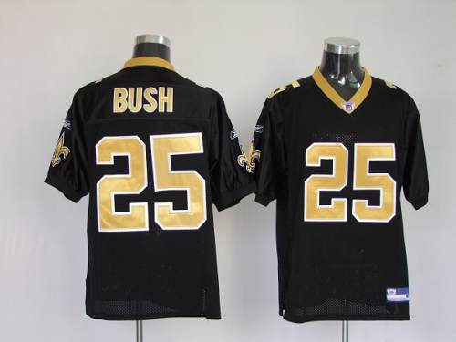 Saints #25 Reggie Bush Black Stitched NFL Jersey