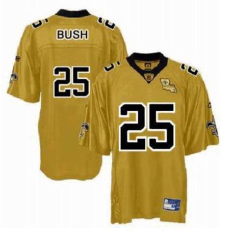Saints #25 Reggie Bush Gold Stitched NFL Jersey