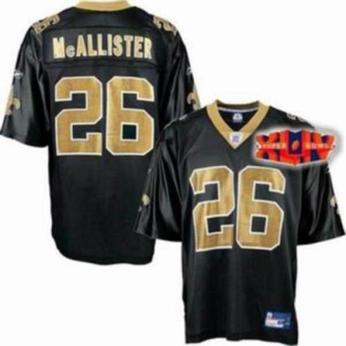 Saints #26 Deuce McAllister Black With Super Bowl Patch Stitched NFL Jersey