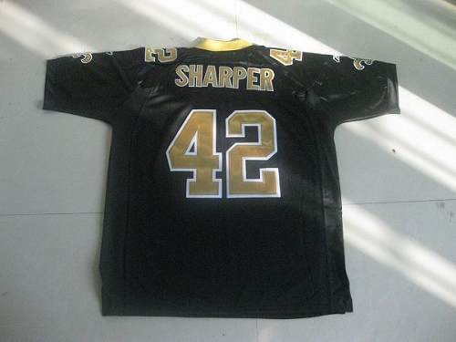 Saints #42 Darren Sharper Black Stitched NFL Jersey
