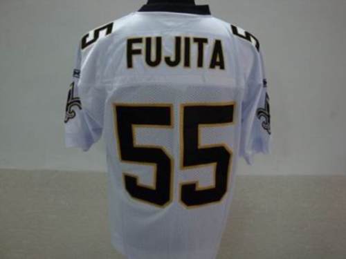 Saints #55 Scott Fujita White Stitched NFL Jersey