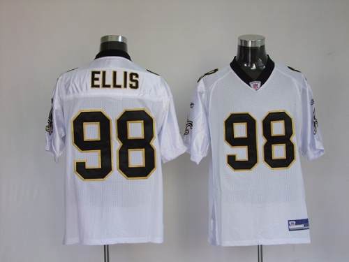Saints #98 Sedrick Ellis White Stitched NFL Jersey