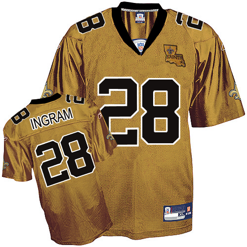 Saints #28 Mark Ingram Gold Stitched NFL Jersey