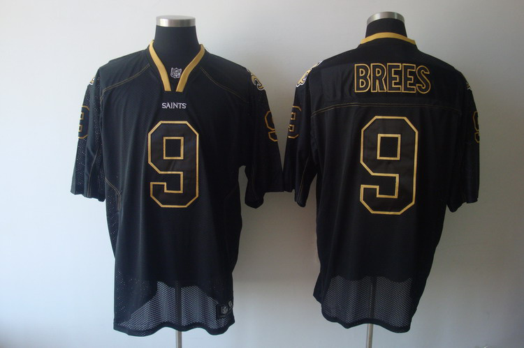 Saints #9 Drew Brees Lights Out Black Stitched NFL Jersey