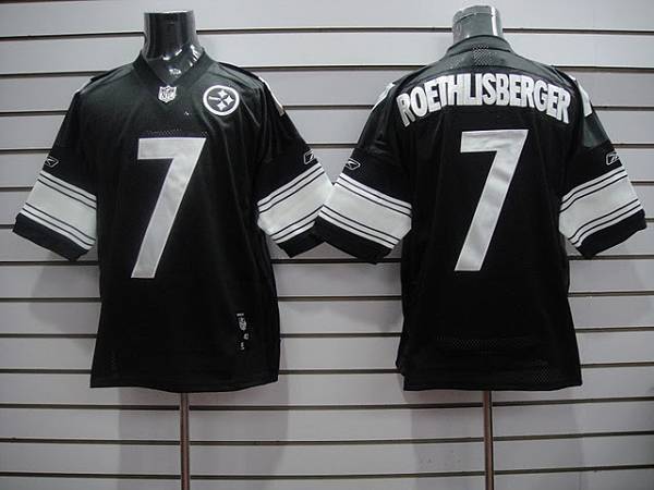 Steelers #7 Ben Roethlisberger Black Shadow Stitched NFL Jersey