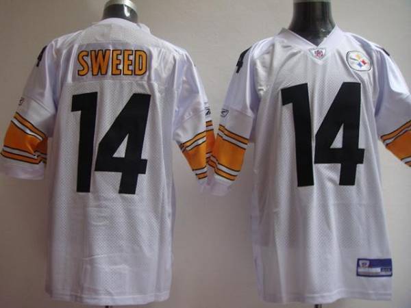 Steelers #14 Limas Sweed White Stitched NFL Jersey