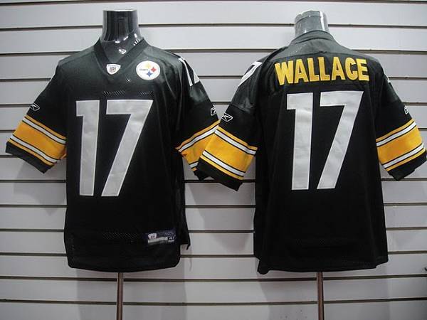 Steelers #17 Mike Wallace Black Stitched NFL Jersey