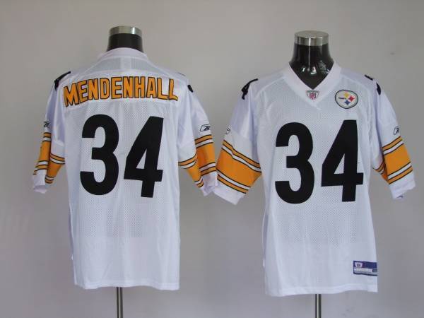 Steelers #34 Rashard Mendenhall White Stitched NFL Jersey