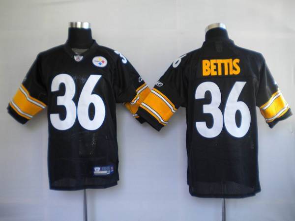 Steelers #36 Jerome Bettis Black Stitched NFL Jersey
