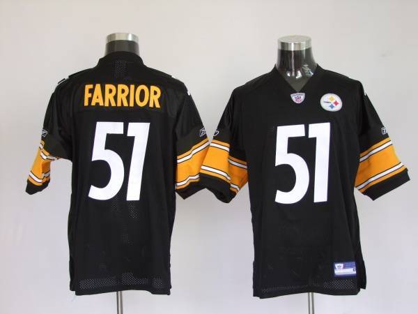 Steelers #51 James Farrior Black Stitched NFL Jersey