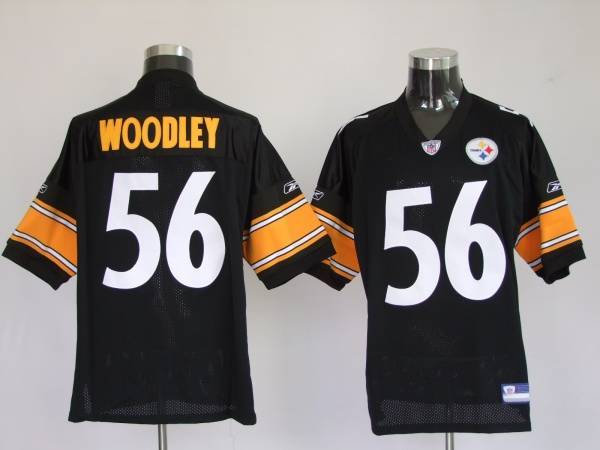Steelers #56 LaMarr Woodley Black Stitched NFL Jersey