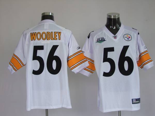 Steelers #56 LaMarr Woodley White Stitched NFL Jersey