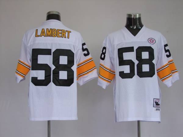 Mitchell & Ness Steelers #58 Jack Lambert White Stitched Throwback NFL Jersey