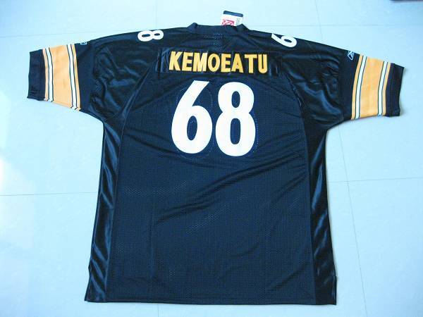Steelers #68 Chris Kemoeatu Black Stitched NFL Jersey