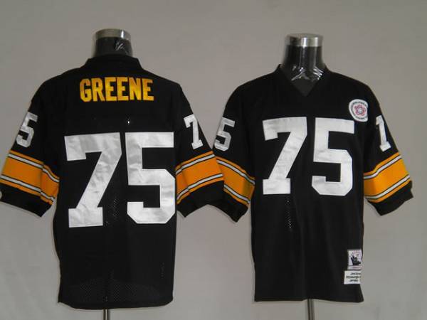 Mitchell & Ness Steelers #75 Joe Greene Black Stitched Throwback NFL Jersey