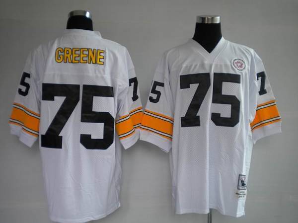 Mitchell & Ness Steelers #75 Joe Greene White Stitched Throwback NFL Jersey