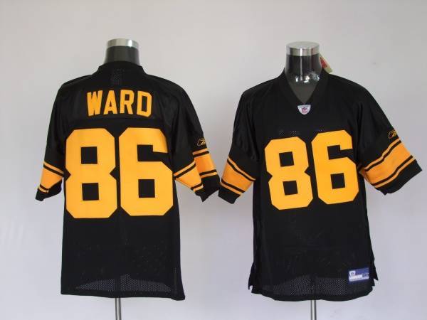 Steelers #86 Hines Ward Black With Yellow Number Stitched NFL Jersey