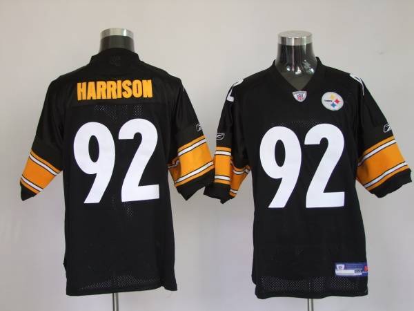 Steelers #92 James Harrison Black Stitched NFL Jersey