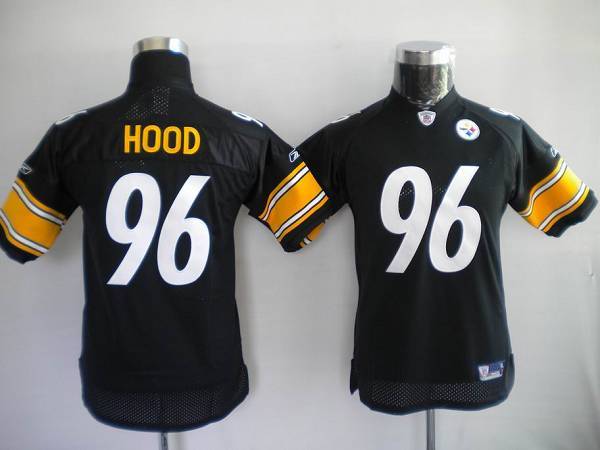 Steelers #96 Evander Hood Black Stitched NFL Jersey
