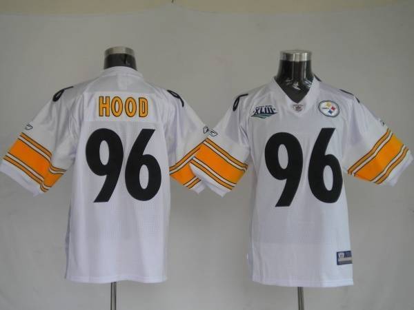 Steelers #96 Evander Hood White Stitched NFL Jersey