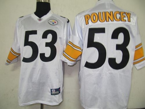 Steelers #53 Maurkice Pouncey White Stitched NFL Jersey