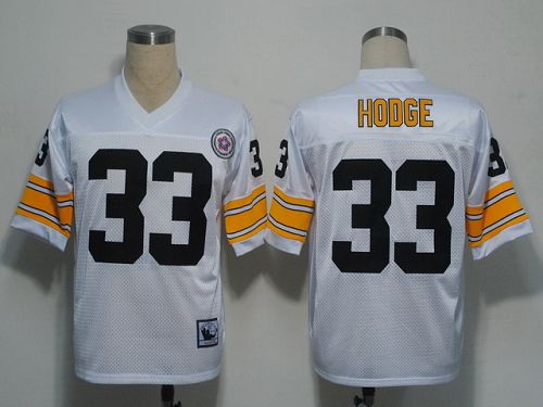 Mitchell and Ness Steelers #33 Merril Hodge White Stitched NFL Jersey