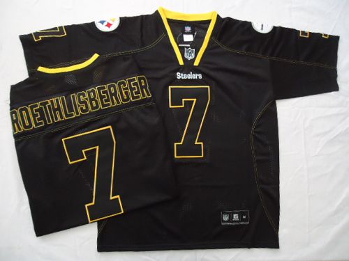Steelers #7 Ben Roethlisberger Black Field Shadow Stitched NFL Jersey